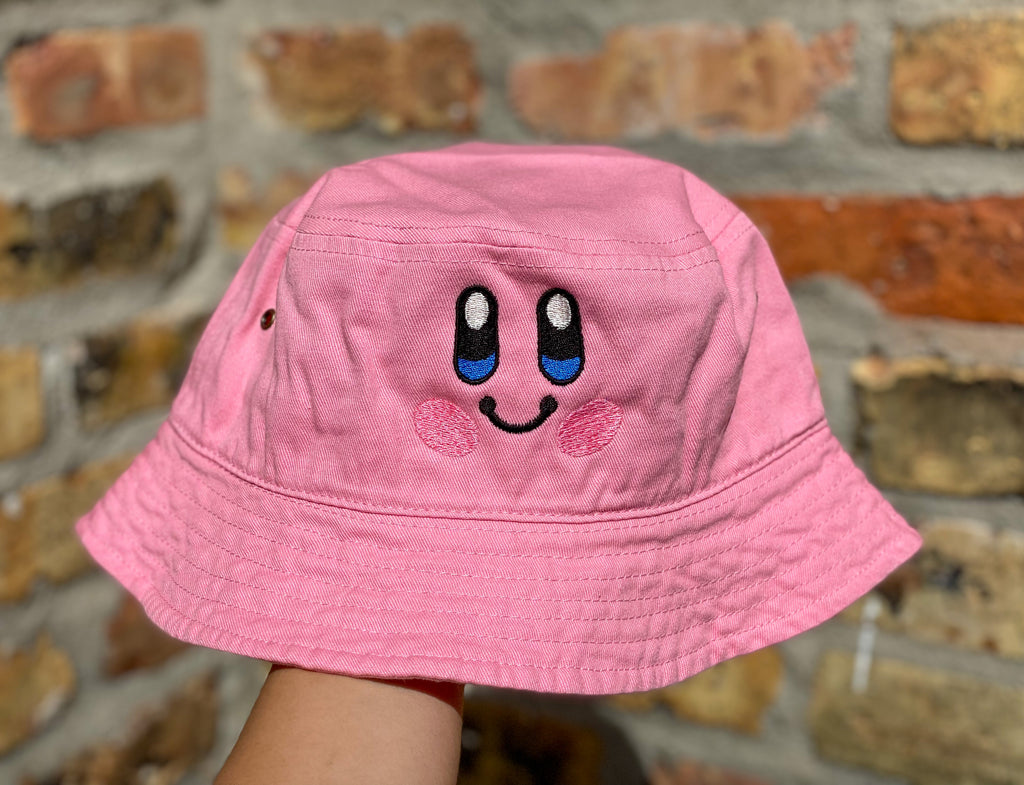 Kirby Main Character Face Bucket Hat Pink at  Women's