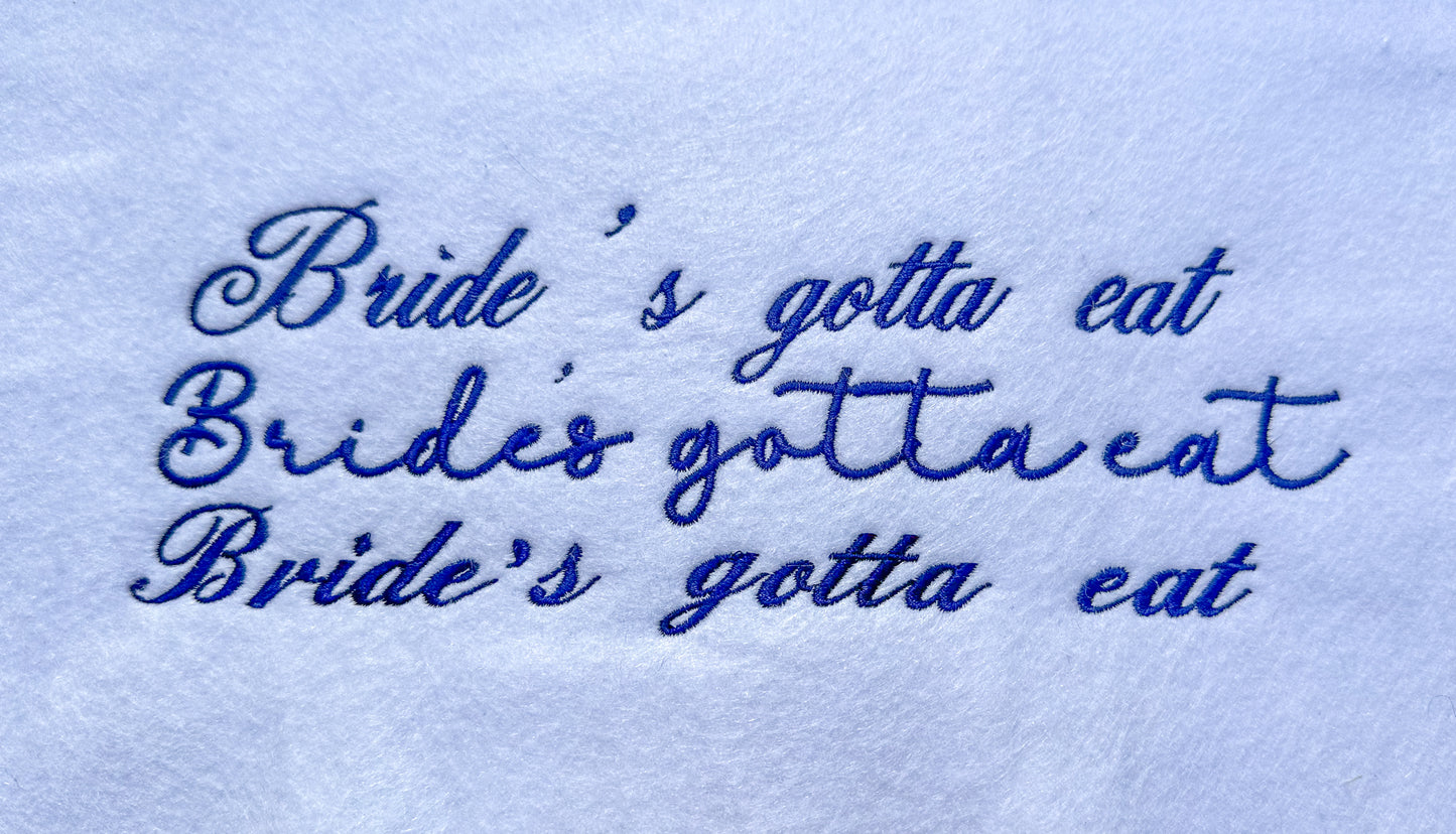 Custom Bridal Bib