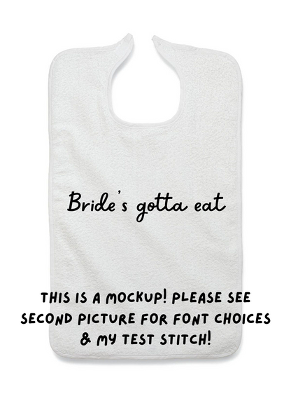 Custom Bridal Bib