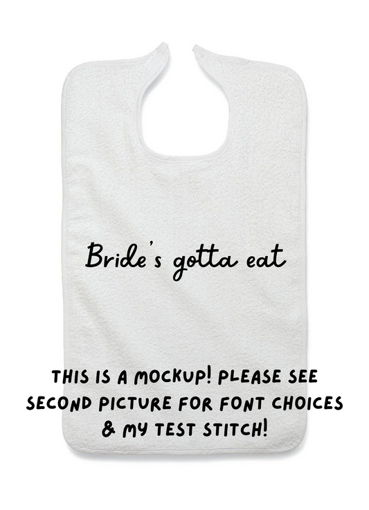 Custom Bridal Bib