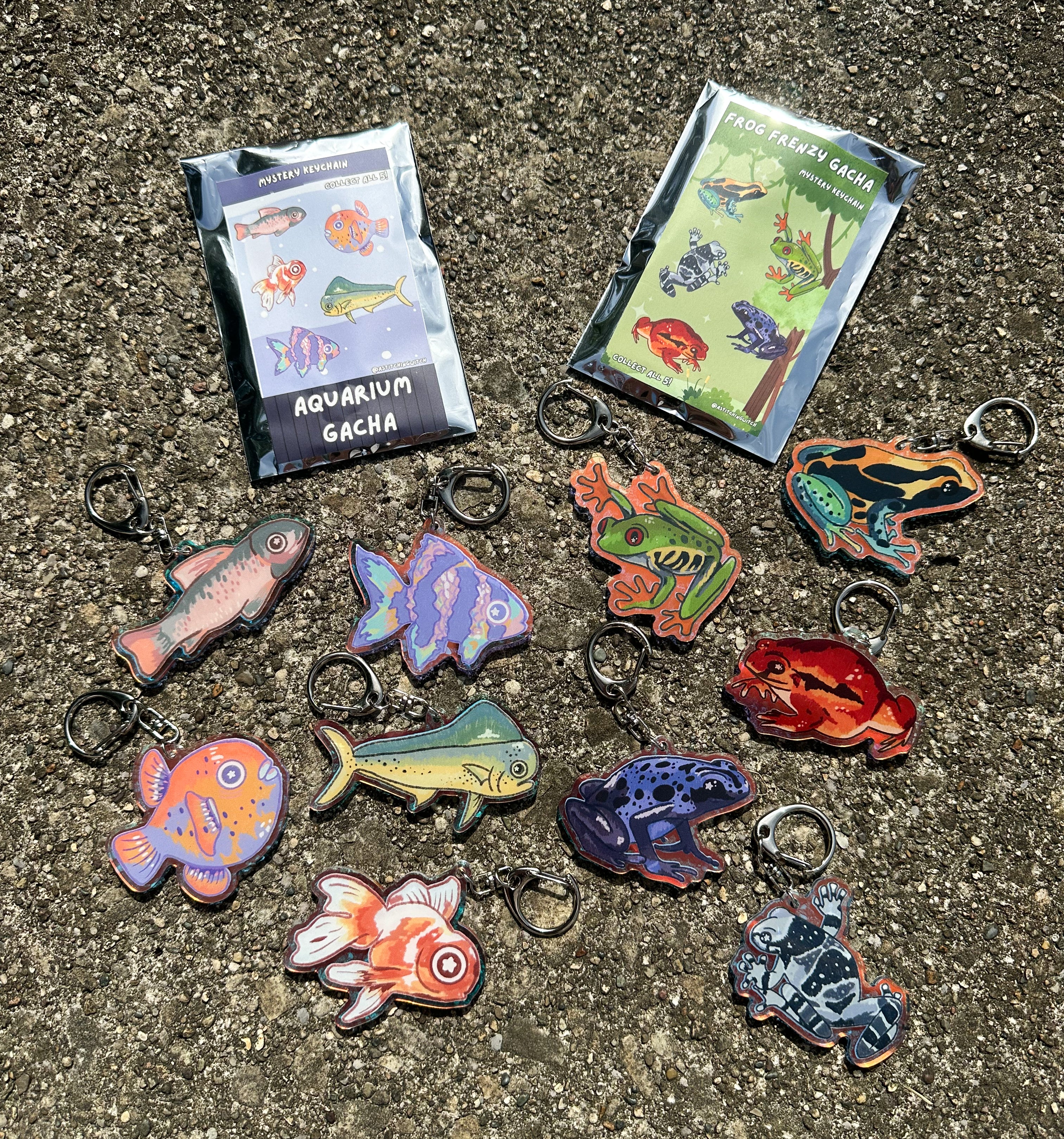 Frog Frenzy Keychain Blind Bag – A Stitching Witch Embroidery